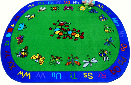 Kritters Daycare/Preschool Area Rug side view with child