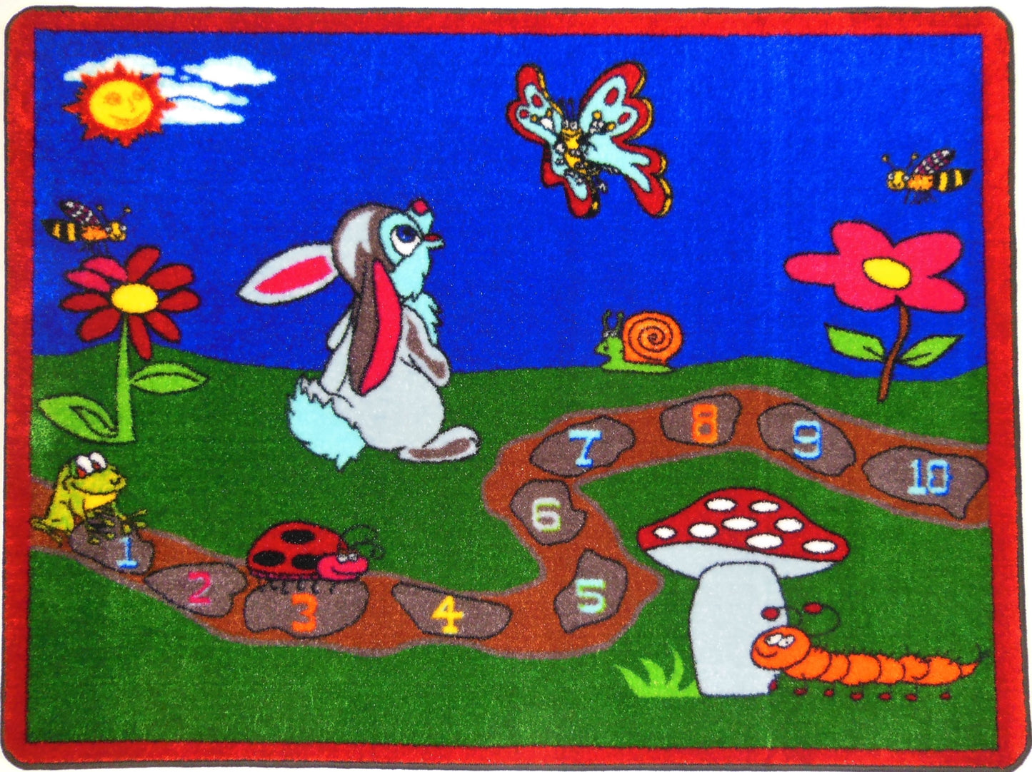 Spring Day Educational Classroom Area Rug