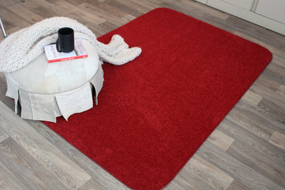 Apple Red Area Rug with home decor