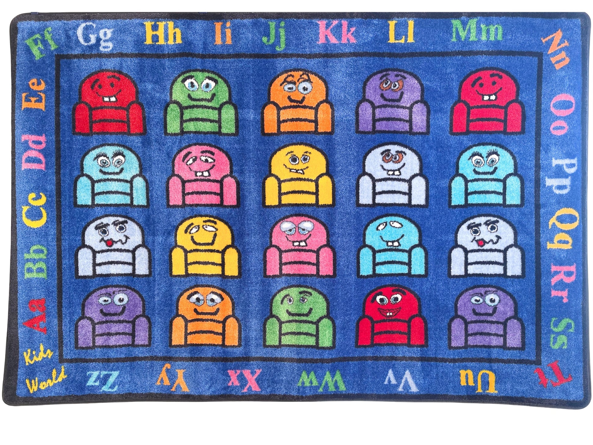 Silly Seats Educational Classroom Area Rug full view