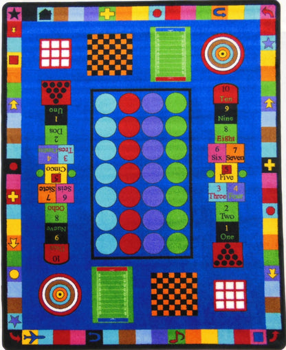 Game Time Educational Classroom Area Rug full view